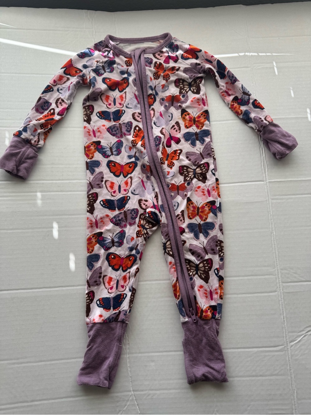 Little Sleepies Butterfly Print Footed One-Piece